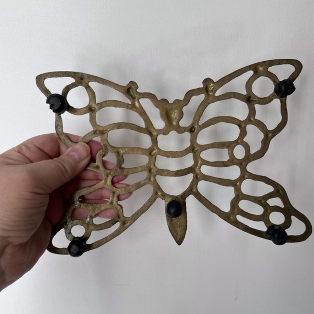 Vintage Brass Gold Toned Boho Butterfly Trivet